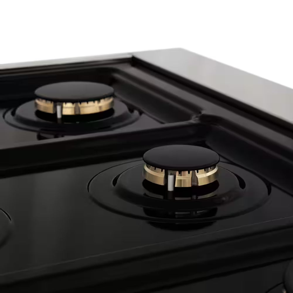 Autograph Edition 36 In. 6 Burner Dual Fuel Range in Stainless Steel and Champagne Bronze