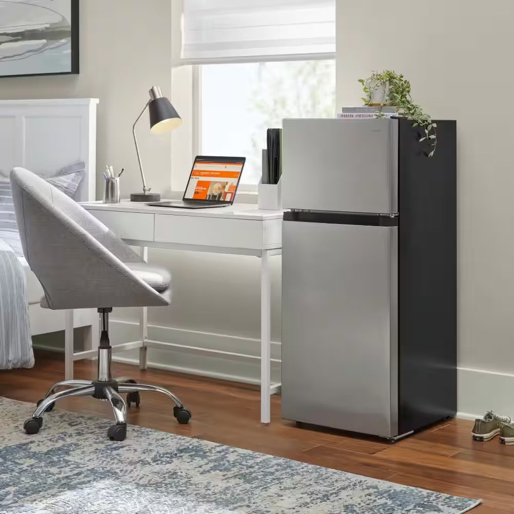 4.5 Cu. Ft. 2-Door Mini Refrigerator in Platinum Steel with Freezer