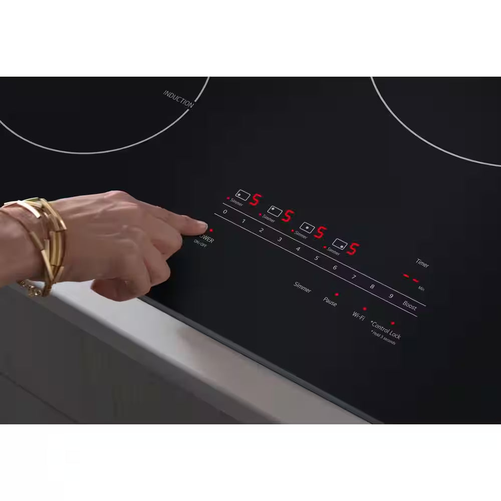 30 In. 4 Burner Element Induction Cooktop in Black with Power Element and Smoothtouch Controls