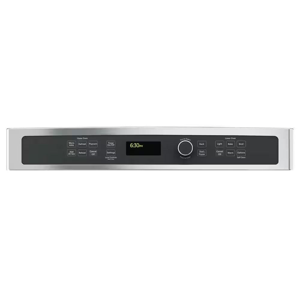 27 In. Double Electric Wall Oven with Built-In Microwave in Stainless Steel