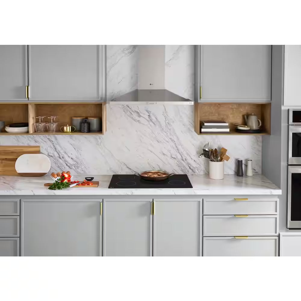 30 In. 4 Burner Element Induction Cooktop in Black with Power Element and Smoothtouch Controls