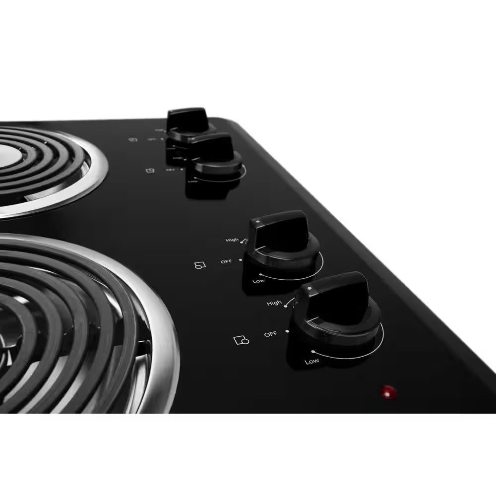 30 In. Coil Electric Cooktop in Black with 4 Burner Elements