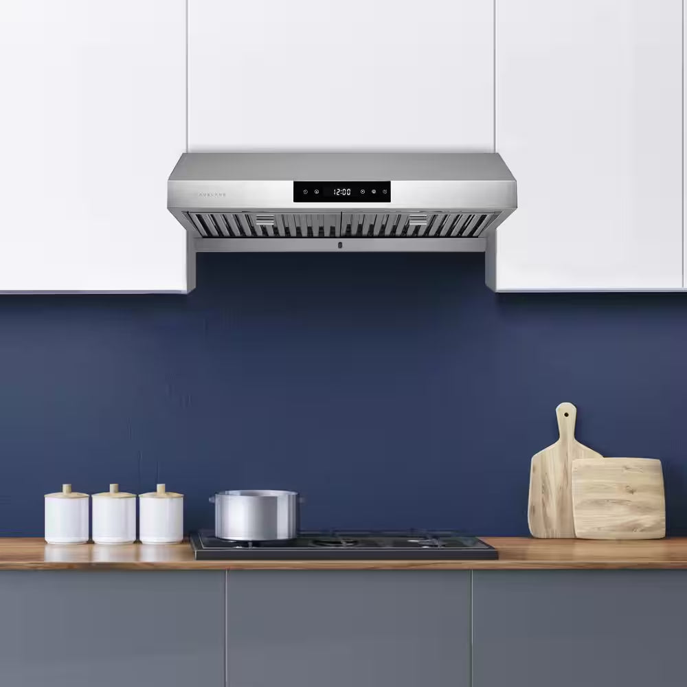 30 In. Ducted under Cabinet Range Hood with 3-Way Venting Changeable LED Powerful Suction in Stainless Steel