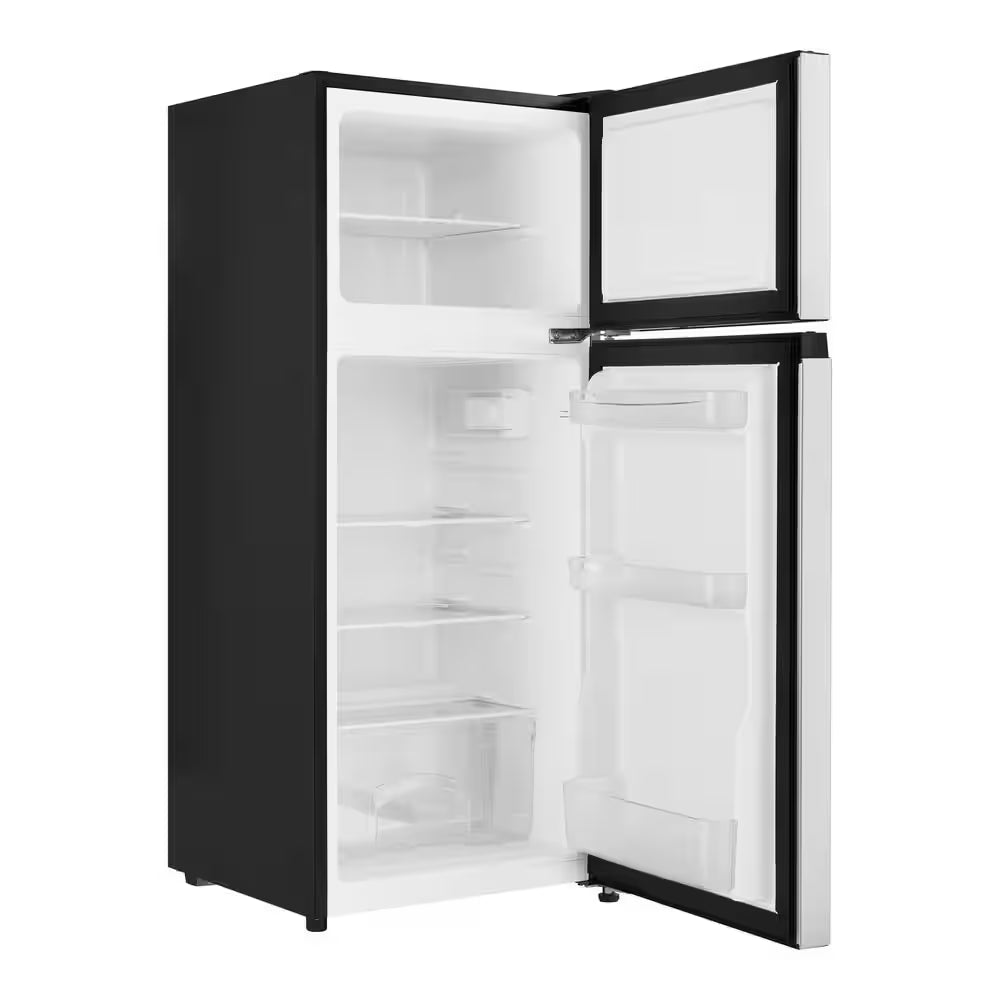 4.5 Cu. Ft. 2-Door Mini Refrigerator in Platinum Steel with Freezer