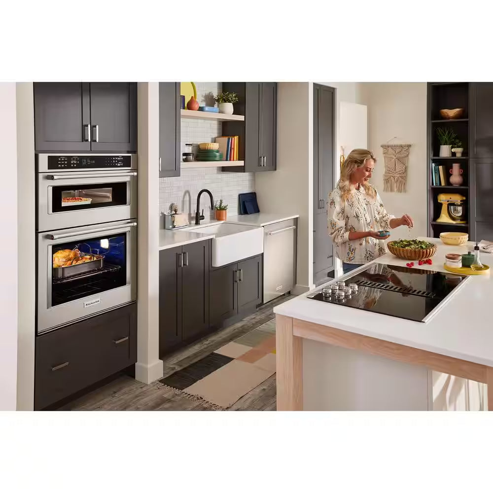 27 In. Electric Wall Oven and Microwave Combo in Stainless Steel with Air Fry Mode