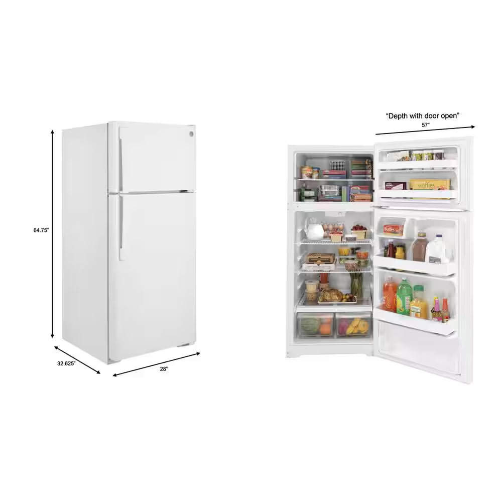 16.6 Cu. Ft. Top Freezer Refrirator in White