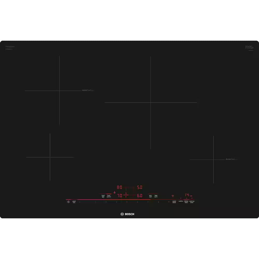 800 Series 30 In. Induction Cooktop in Black with 4 Burner Elements