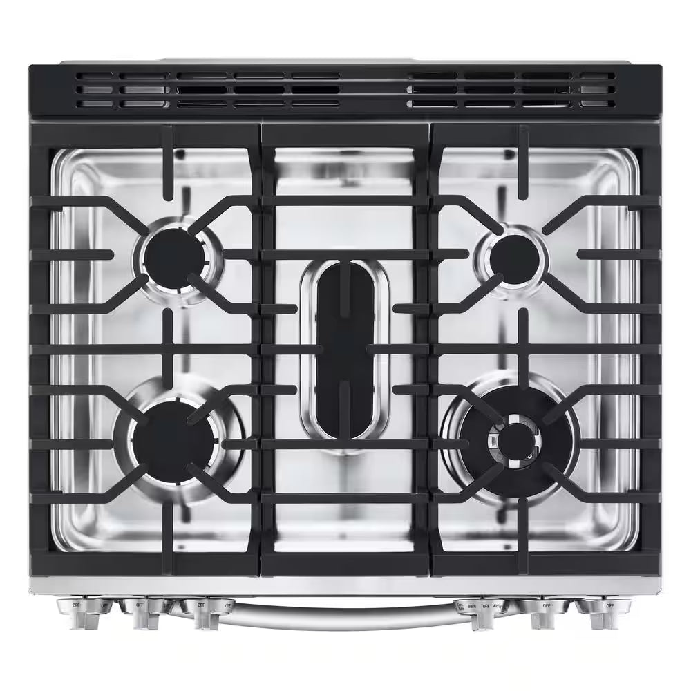 6.3 Cu. Ft. 30 in Smart Probake Slide-In Dual Fuel Range with Gas Stove and Electric Oven in Printproof Stainless Steel