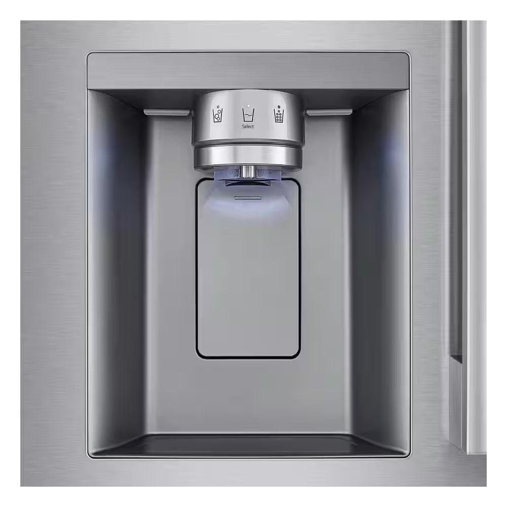 33 In. 25.1 Cu. Ft. Standard Depth French Door Refrigerator in Print Proof Stainless Steel with Filtered Ice and Water