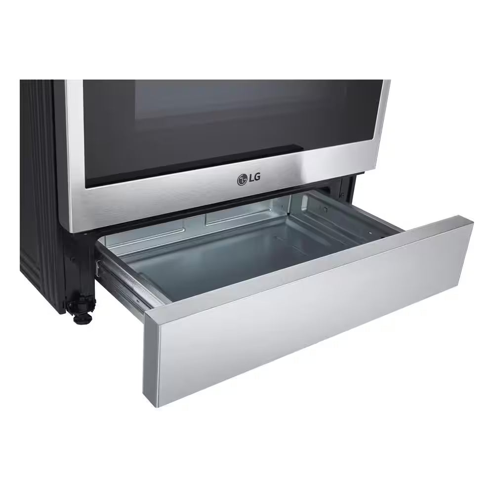 6.3 Cu. Ft. 30 in Smart Probake Slide-In Dual Fuel Range with Gas Stove and Electric Oven in Printproof Stainless Steel