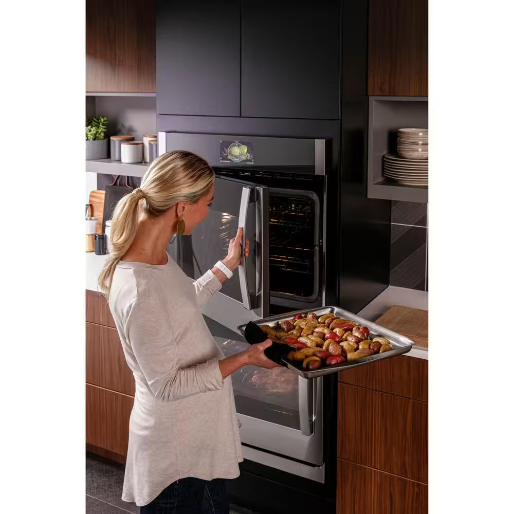 Profile 30 In. Smart Double Electric Wall Oven with Left-Hand Side-Swing Doors and Convection in Stainless Steel