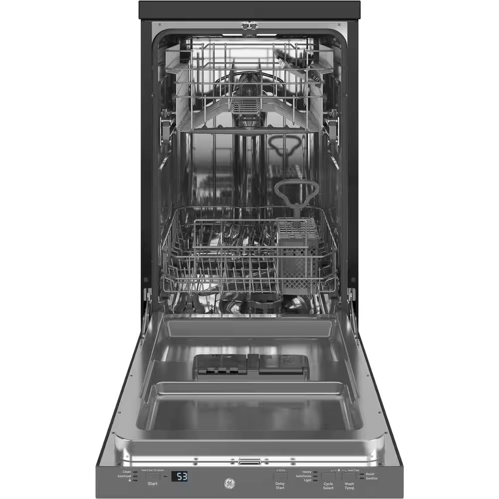 18 In. Stainless Steel Portable Dishwasher with Sanitize Cycle and 52 Dba