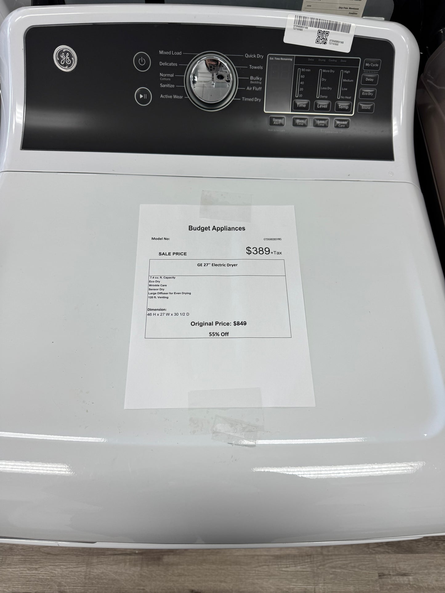 GE 27’’ Electric Dryer