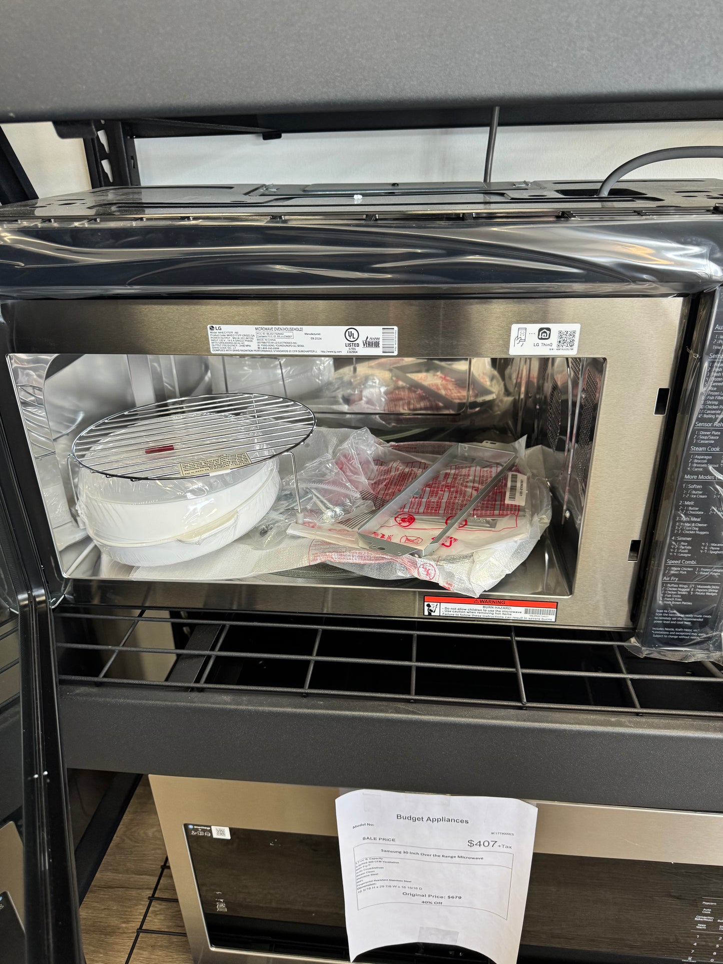 LG 1.7 Cu. Ft. Smart Over-the-Range conversation Microwave
