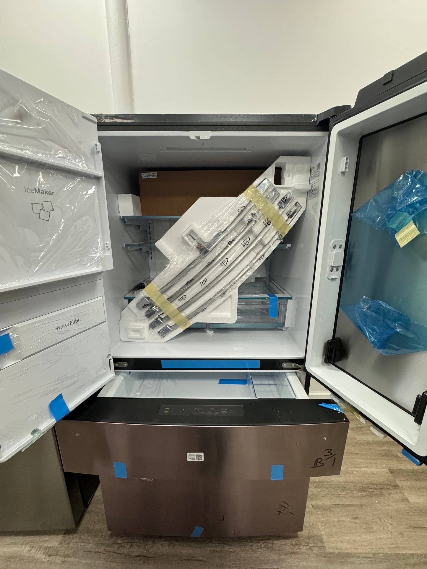 GE Profile Energy Star 27.9 Cu. Ft . Smart Fingerprint Resistant 4- Door French - Door Refrigerator With Door In Door
