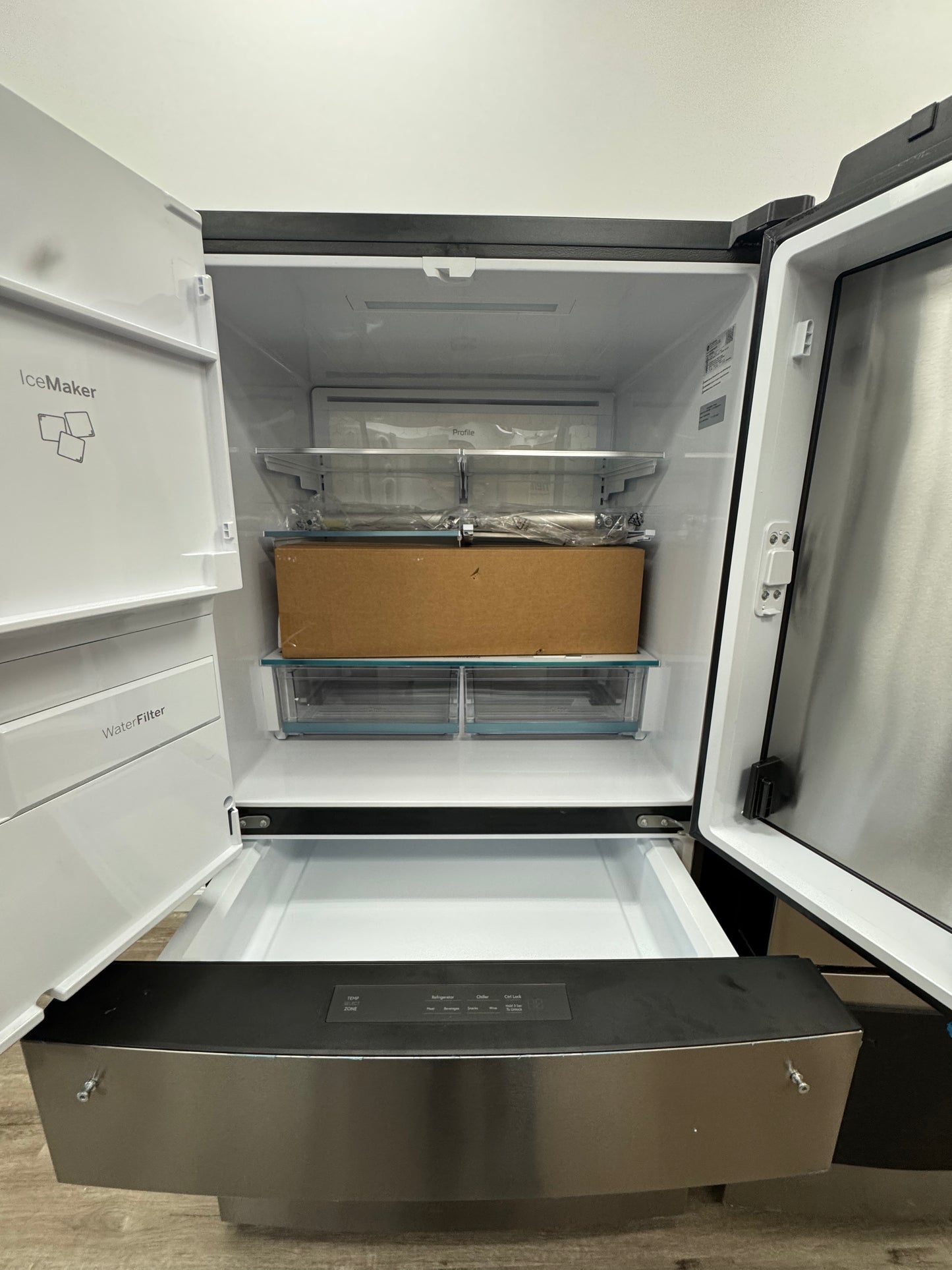 GE Profile Energy Star 27.9 Cu. Ft . Smart Fingerprint Resistant 4- Door French - Door Refrigerator With Door In Door