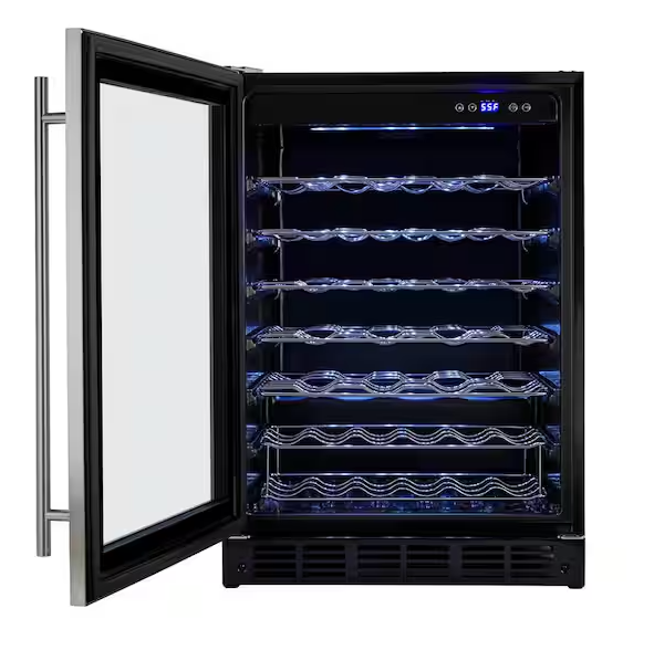 Vissani 23.4 in. 50 Bottle, 154 Can, Wine and Beverage Cooler with Stainless Steel Door