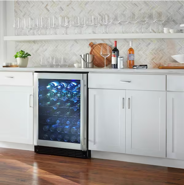 Vissani 23.4 in. 50 Bottle, 154 Can, Wine and Beverage Cooler with Stainless Steel Door