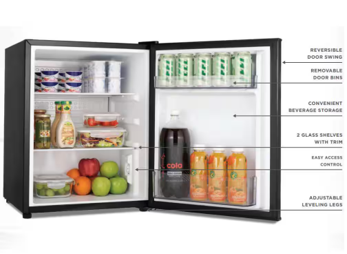 Vissani 2.6 Cu. Ft. Mini Refrigerator in Black, ENERGY STAR
