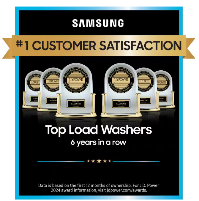 Samsung 4.5 cu. ft. Top Load Washer with Impeller and Vibration Reduction in White