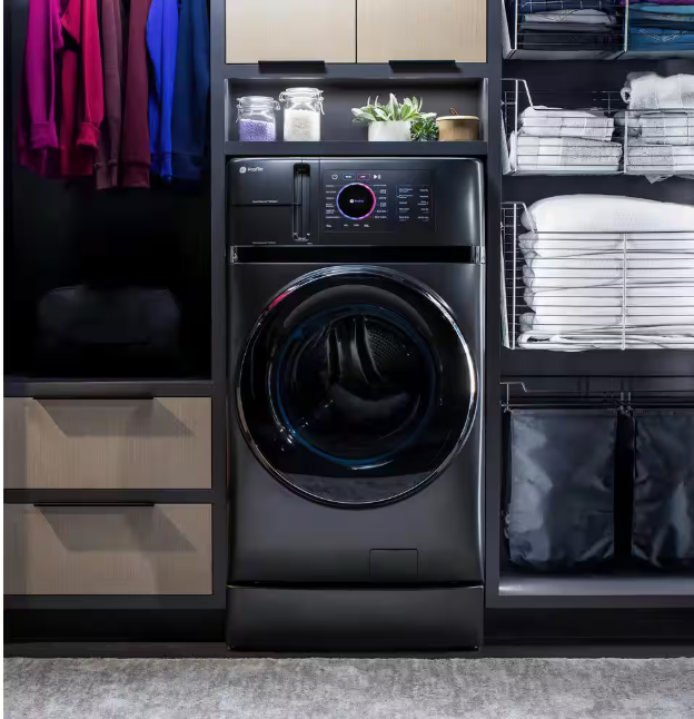 GE Profile 4.8 cu. ft. Smart UltraFast Electric Washer & Dryer Combo in Carbon Graphite with Ventless Heat Pump Technology