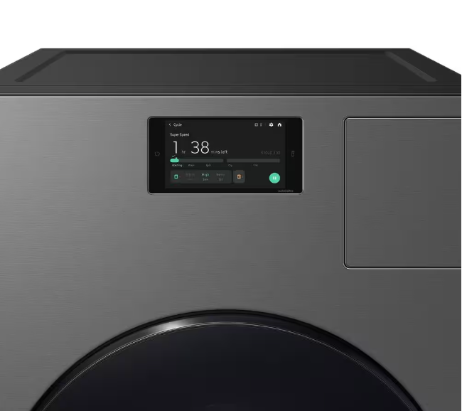 Samsung Bespoke 5.3 cu. ft. Ultra Capacity All-In-One Washer Dryer Combo with Super Speed and Ventless Heat Pump in Dark Steel