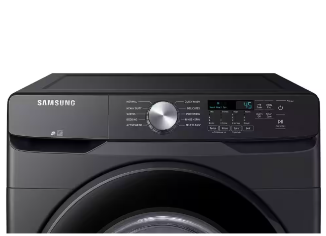 Samsung 4.5 cu. ft. High-Efficiency Front Load Washer with Self-Clean+ in Brushed Black