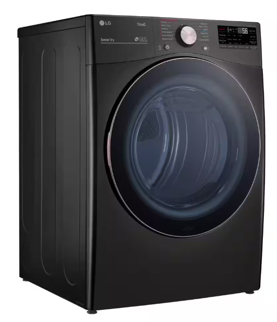 LG 7.4 Cu. Ft. Vented SMART Stackable Gas Dryer in Black Steel with TurboSteam and Sensor Dry Technology 10