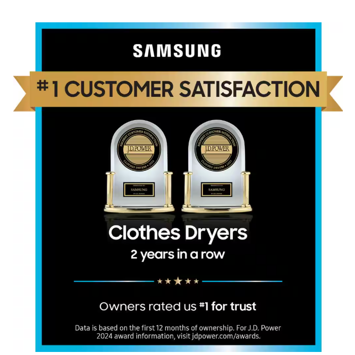 Samsung 7.4 cu. ft. Vented Smart Electric Dryer with Steam Sanitize Plus in White