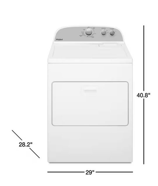 Whirlpool 7.0 cu. ft. 240-Volt White Electric vented Dryer with AUTODRY Drying System
