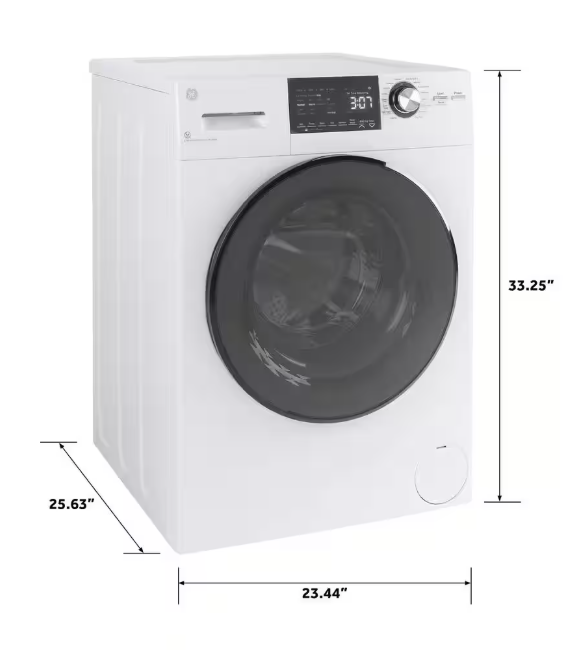 GE 2.4 cu. ft. Compact White 120-Volt Ventless Electric All-in-One Washer Dryer Combo