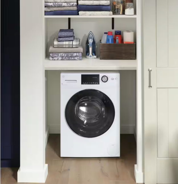 GE 2.4 cu. ft. Compact White 120-Volt Ventless Electric All-in-One Washer Dryer Combo