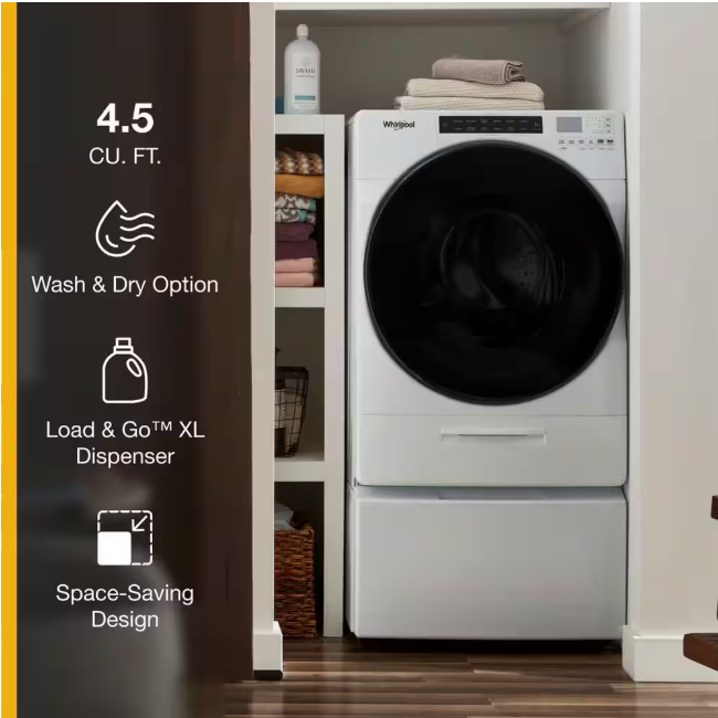 Whirlpool 4.5 Cu. Ft. Ventless All In One Washer & Dryer with Load & Go XL Dispenser