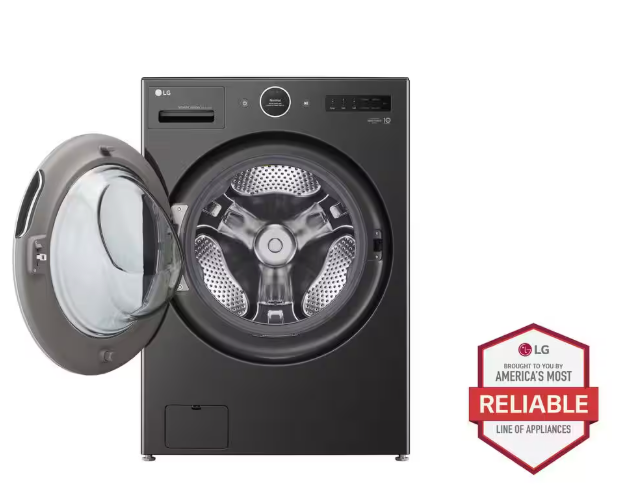 LG 5.0 cu. ft. Mega Capacity Smart Front Load Electric All-in-One Washer Dryer Combo with TurboWash360 WiFi in Black Steel