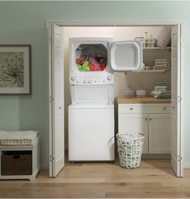 GE 3.8 cu. ft. Washer 5.9 cu. ft. Electric Dryer Combo in White