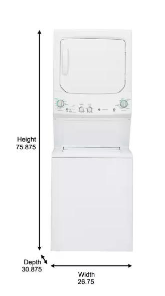 GE 3.8 cu. ft. Washer 5.9 cu. ft. Electric Dryer Combo in White