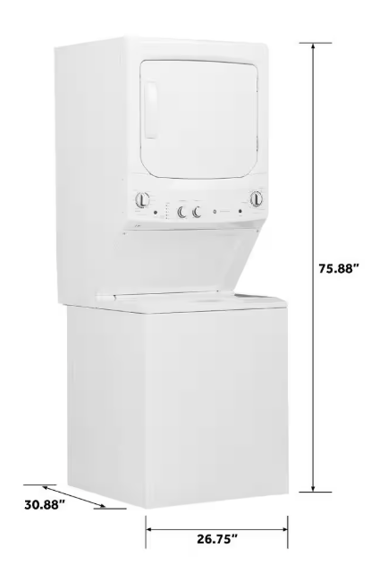 GE 3.8 cu. ft. Washer 5.9 cu. ft. Electric Dryer Combo in White