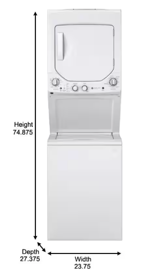 GE 2.3 cu. ft. Washer 4.4 cu. ft. Electric Dryer Combo in White