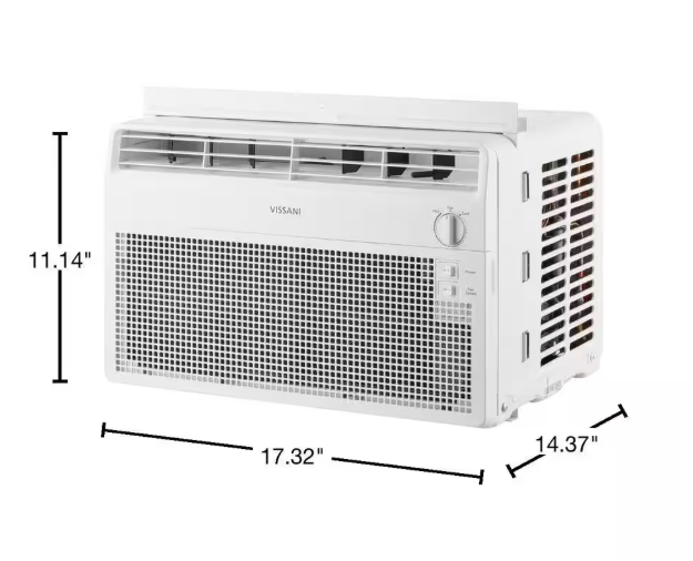 Vissani 5,000 BTU 115-Volt Window Air Conditioner for 150 sq. ft Rooms with Dehumidifier in White