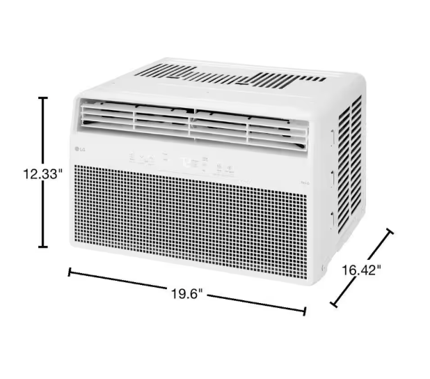 LG 8,000 BTU, 115 Volts, Window Smart Air Conditioner Cools 350 sq. ft. with Remote, WiFi Enabled and Dehumidifier in White
