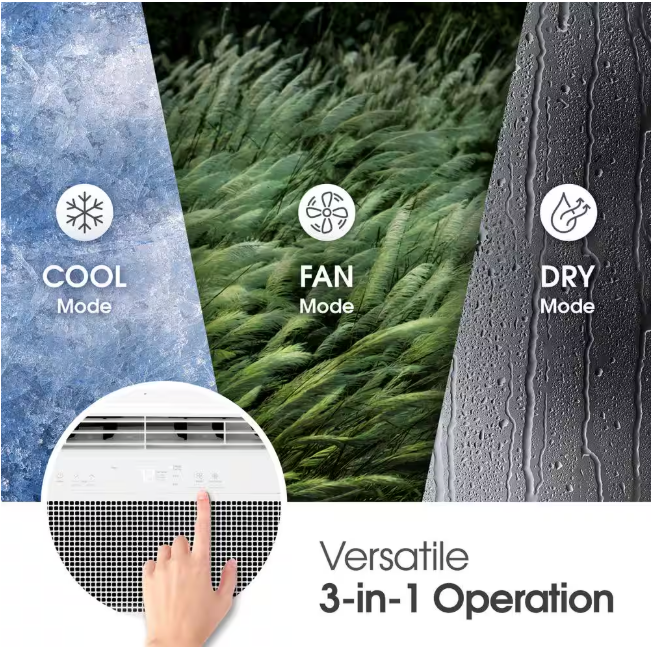 LG 8,000 BTU, 115 Volts, Window Smart Air Conditioner Cools 350 sq. ft. with Remote, WiFi Enabled and Dehumidifier in White