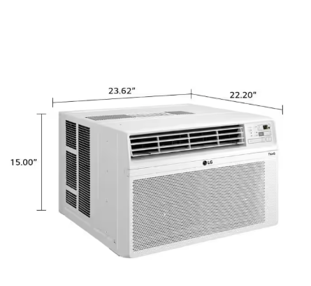 LG 12,000 BTU 115V Window Air Conditioner Cools 550 sq. ft. with Wi-Fi, Remote, Dehumidifier and in White