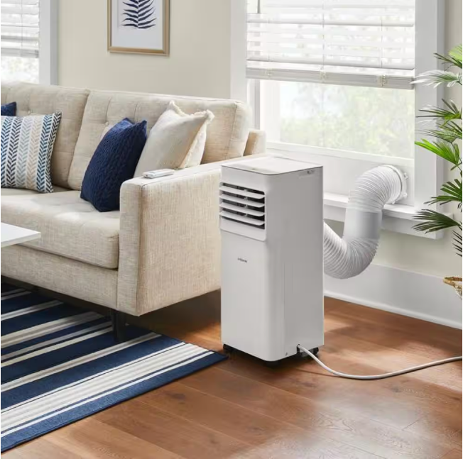 Vissani 5,000 BTU 115-Volt 3-in-1 Portable Air Conditioner Unit Cools up to 150 sq. ft. with Dehumidifier and Remote in White