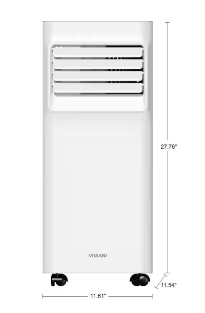 Vissani 5,000 BTU 115-Volt 3-in-1 Portable Air Conditioner Unit Cools up to 150 sq. ft. with Dehumidifier and Remote in White