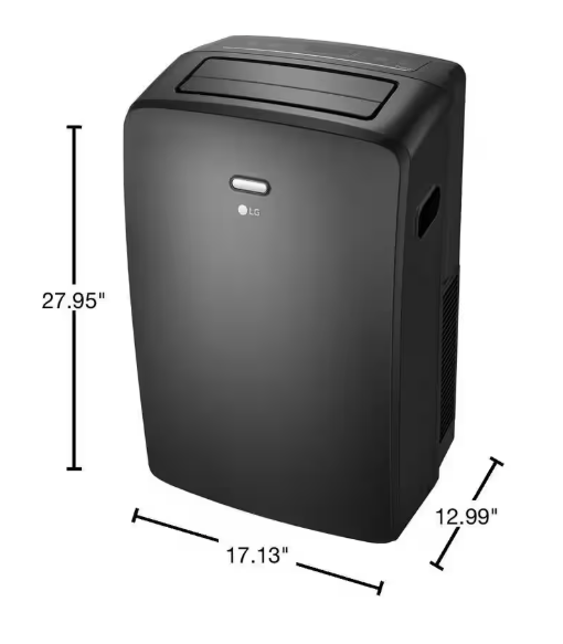 LG 8,000 BTU 115-Volt Portable Air Conditioner Cools 350 sq. ft. with Dehumidifier and Wi-Fi in Gray