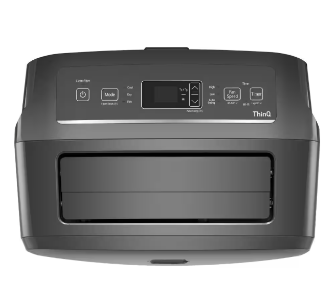 LG 8,000 BTU 115-Volt Portable Air Conditioner Cools 350 sq. ft. with Dehumidifier and Wi-Fi in Gray
