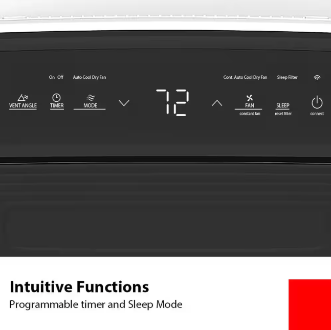 Toshiba 6,000 BTU Portable Air Conditioner Cools 250 Sq. Ft. with Dehumidifier and Remote Control in White