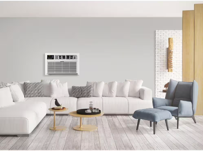 Whirlpool 8,000 BTU 115-Volt Through-the-Wall Air Conditioner Cools 350 Sq. Ft. with Remote Control and ENERGY STAR in White