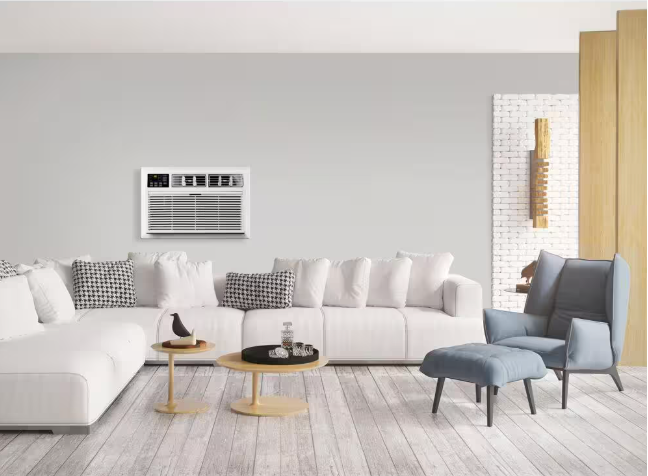 Whirlpool 10,000 BTU 115-Volt Through-the-Wall Air Conditioner Cools 450 Sq. Ft. with Dehumidifier and remote in White