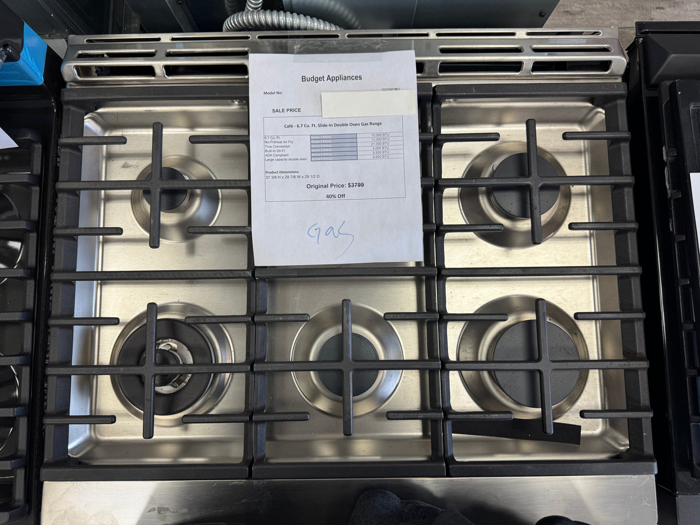 Cafe - 6.7 Cu. Ft. Slide - In Double Oven Gas Range